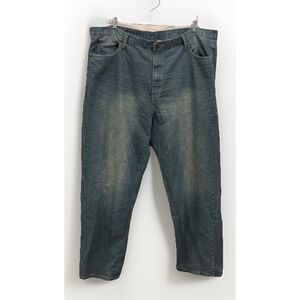 Indigo-30 Men's Wide Leg Baggy Jeans Skater Y2K Retro 44 X 33 Relaxed High Rise‎